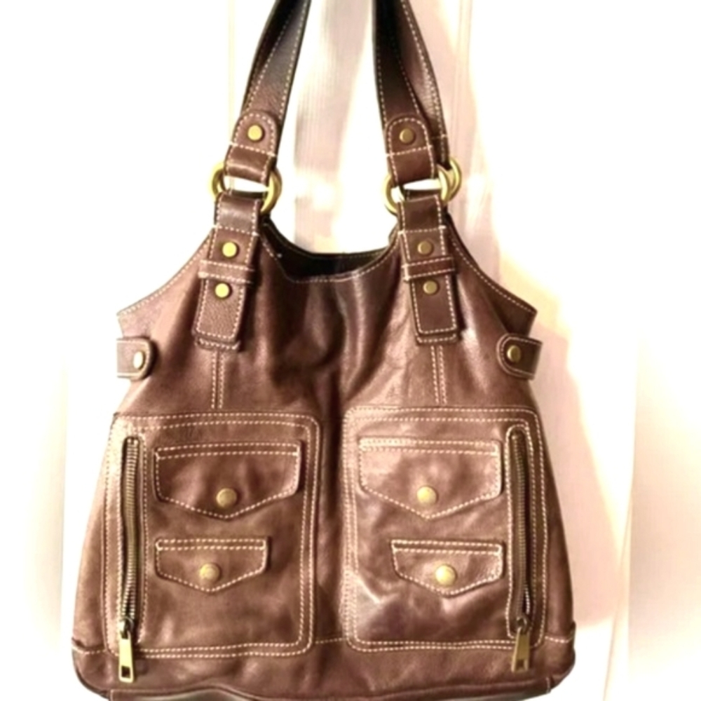 Fossil leather brown shoulder bag